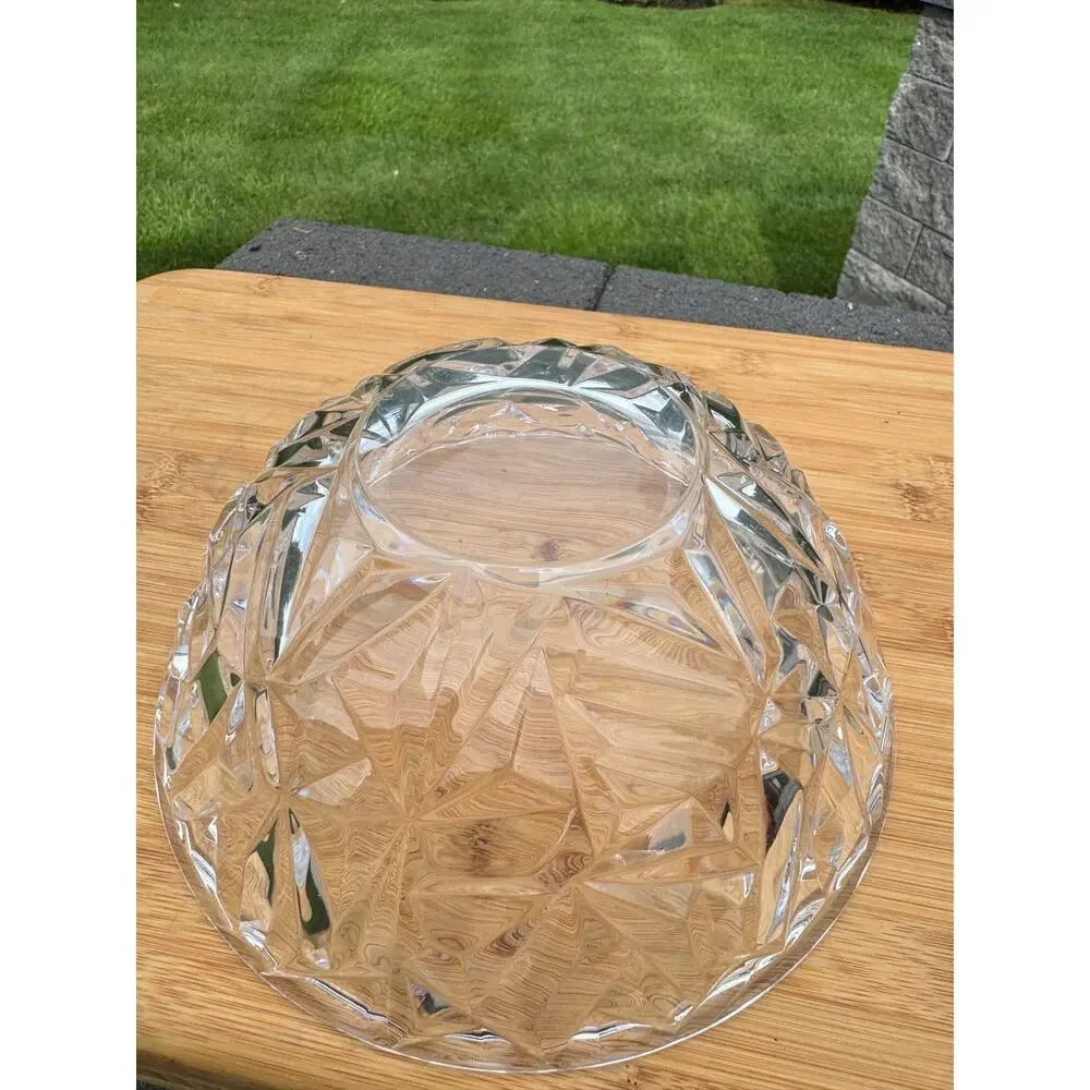 Tiffany & Co Crystal Bowl Faceted Rock Cut 9